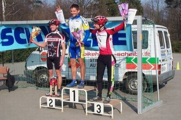 Siegerehrung der Senioren mit Lutz Boden auf Platz 1, Uwe Gollmann auf Platz 2 und Axel Löschinger auf Platz 3