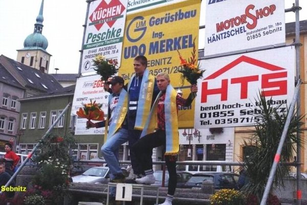Siegerehrung zum Jugendrennen in Sebnitz (1998)