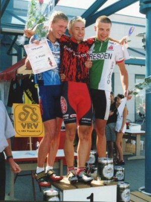 Siegerehrung zum Juniorenrennen in Plauen (1999)