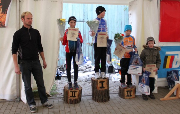 Siegerehrung der Schüler U11, Tim Oelke vor Pierre-Pascal Keup und Moritz Kretschy