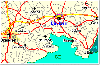 Lage von Bautzen